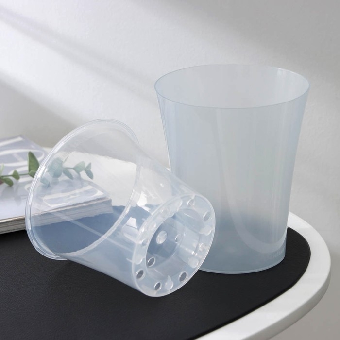 Кашпо для цветов со вставкой &laquo;Арте-Дея&raquo;, 1,25 л, цвет дымчатый