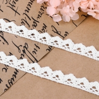 Кружево вязаное, 14 мм &times; 15 &plusmn; 1 м, цвет кипенно-белый