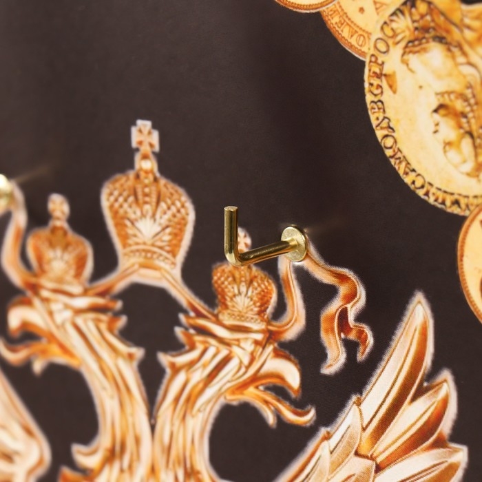 Ключница открытая "Герб"  5 крючков,  23х32 см