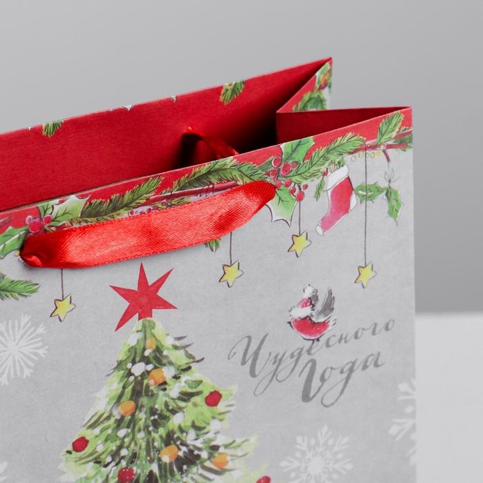 Пакет подарочный новогодний крафтовый вертикальный «Новогоднего чуда», 23 х 27 х 11,5 см, Новый год Пакет подарочный новогодний крафтовый вертикальный «Новогоднего чуда», 23 х 27 х 11,5 см, Новый год
