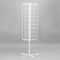 Буклетница вращающаяся для открыток, напольная, 108 карманов (54 А5, 54 А6), 55,8&times;61,4&times;173,3 см, цвет белый