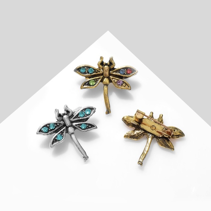 Брошь &laquo;Стрекозка&raquo; мини, цвет МИКС (неделимая фасовка 12 шт., цена за шт.)