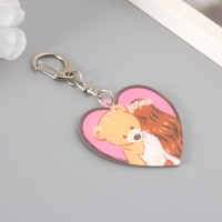 Брелок акрил "Девочка в венке с большим медвежонком в руках" 5,2х4,9 см Брелок акрил "Девочка в венке с большим медвежонком в руках" 5,2х4,9 см