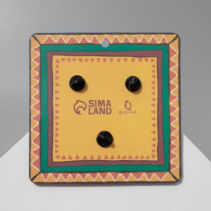 Набор значков (3шт) Набор значков (3шт) "Кактусы", цветные в чёрном металле