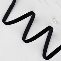 Лента бархатная, 6 мм, 18 &plusmn; 1 м, цвет чёрный №03