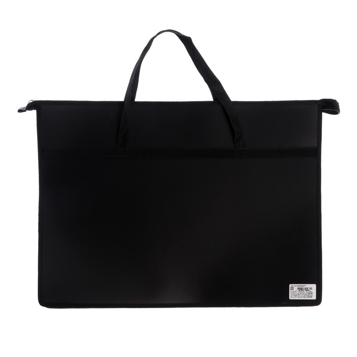 Папка для черчения и рисунков А3, 470 х 335 х 50 мм, с ручками, пластиковая, молния сверху, ПМ-А3-26 "Абстракция" чёрная