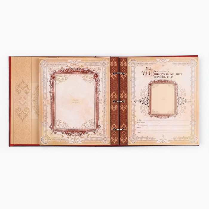 Родословная книга с рамкой под фото &laquo;Семейная книга&raquo;, 50 листов, 21,5 х 23,7 см.