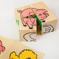 Деревянные кубики &laquo;Животные&raquo; 4 элемента, Томик