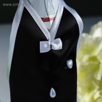 Украшение на шампанское "Свадебный вальс" белое Украшение на шампанское "Свадебный вальс" белое