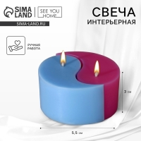 Свеча интерьерная &laquo;Инь-Янь&raquo;, розовая