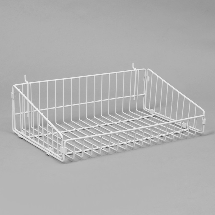 Накопитель разборный на колесах, двухсторонняя, 10 корзин, 45&times;55&times;165 см, цвет белый