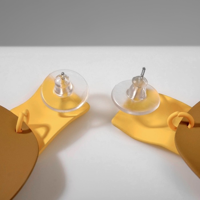 Серьги металл &laquo;Яркость&raquo; геометрия, цвет жёлто-коричневый