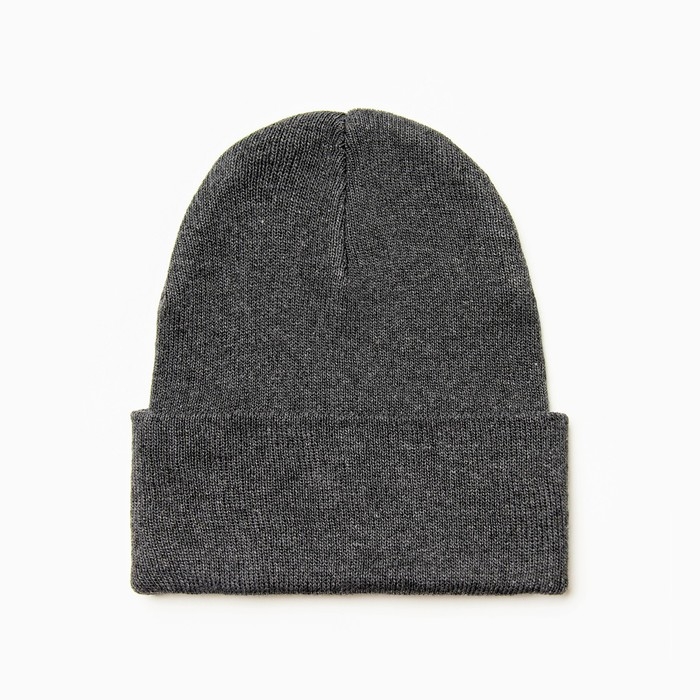 Шапка мужская двухслойная с отворотом, one size, цвет серый