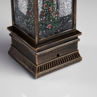 Светодиодная фигура &laquo;Фонарь с ёлкой&raquo; 7.8 &times; 19.5 &times; 7.8 см, пластик, батарейки ААх3 (не в комплекте), USB, свечение тёплое белое