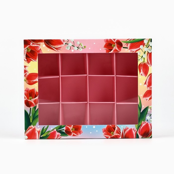 Коробка складная под 12 конфет &laquo;Для тебя&raquo;, 14,4 х 18,4 х 3,8 см