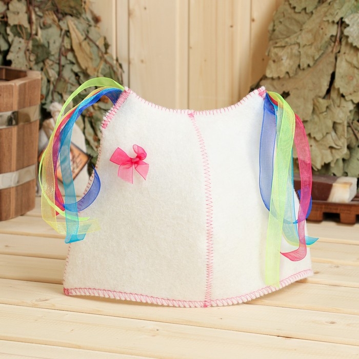 Шапка для бани детская Шапка для бани детская "Радужные хвостики", белая, 5-7 лет