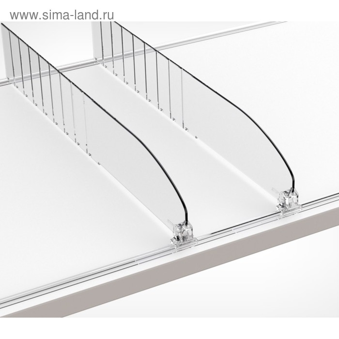 Пластиковый разделитель без ограничителя, 185-385&times;20&times;60 мм, прозрачный