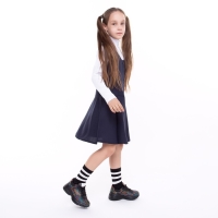 Школьный сарафан для девочки, цвет синий, рост 128