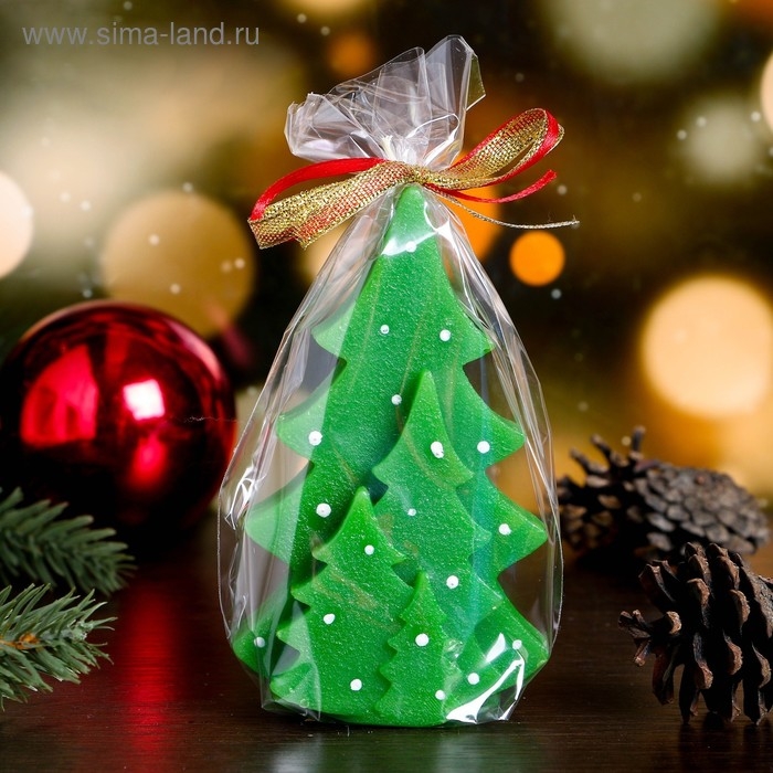 Свеча декоративная "Еловый лес", 7,5&times;4,5&times;12 см, зеленая