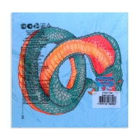 Новогодние салфетки бумажные New Line Design &laquo;Змея на синем&raquo; 3 слоя, 33х33 см, 20 шт