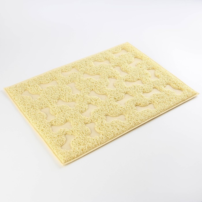 Коврик универсальный под миску и лоток &laquo;Косточки&raquo;, 30х40 см, бежевый