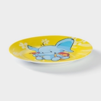 Набор детской посуды из керамики Доляна &laquo;Слонёнок&raquo;, 3 предмета: кружка 230 мл, миска 400 мл, тарелка d=18 см