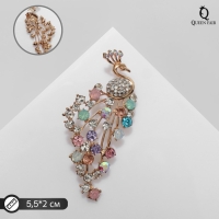 Брошь &laquo;Павлин&raquo; королевский, цветная в золоте