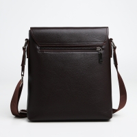 Сумка мужская через плечо TEXTURA, наружный карман, цвет коричневый