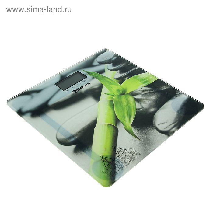 Весы напольные Sakura SA-5072S, электронные, до 180 кг, рисунок Весы напольные Sakura SA-5072S, электронные, до 180 кг, рисунок "бамбук"
