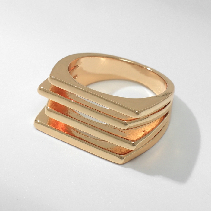 Кольцо металл &laquo;Тренд&raquo; полосы, цвет золото, размер 18