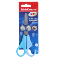 Ножницы детские ErichKrause Joy Pastel, 13.5 см, с закруглёнными концами лезвий и линейкой, блистер, МИКС Ножницы детские ErichKrause Joy Pastel, 13.5 см, с закруглёнными концами лезвий и линейкой, блистер, МИКС