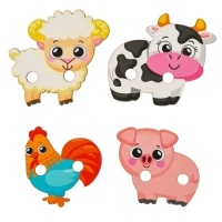 Деревянная игрушка-шнуровка &laquo;Ферма&raquo;, 15&times;15 см