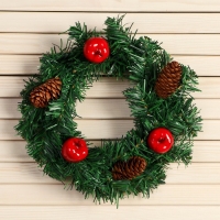 Венок новогодний d-19 см "Уютная сказка" яблоки шишки Венок новогодний d-19 см "Уютная сказка" яблоки шишки