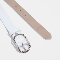 Ремень, ширина 3 см, винт, пряжка металл, цвет белый Ремень, ширина 3 см, винт, пряжка металл, цвет белый