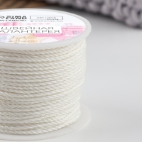 Нить для плетения, d = 2 мм, 25 ± 1 м, цвет белый Нить для плетения, d = 2 мм, 25 ± 1 м, цвет белый