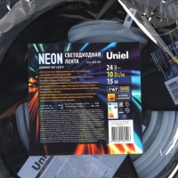 Гибкий неон Uniel 8 &times; 16 мм, IP67, 15 м, SMD2835, 120 LED/м, 10 Вт/м, 24 В, свечение холодное белое