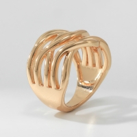 Кольцо металл &laquo;Тренд&raquo; тройное переплетение, цвет золото, размер 18