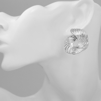 Серьги металл &laquo;Абстракция&raquo; завиток, цвет серебро