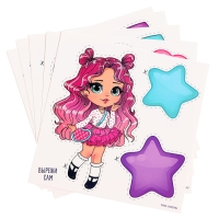 Декор на стену «Девочка», 5 карточек в комплекте Декор на стену «Девочка», 5 карточек в комплекте