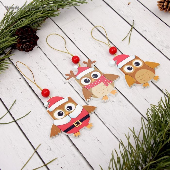 Подвеска новогодняя «Совята», МИКС Подвеска новогодняя «Совята», МИКС