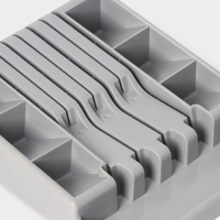 Лоток для столовых приборов и ножей Доляна, 30&times;23,5&times;5см, цвет серый