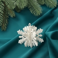 Украшение ёлочное "Снежинка объёмная" (набор 2 шт) 7х6 см, белый