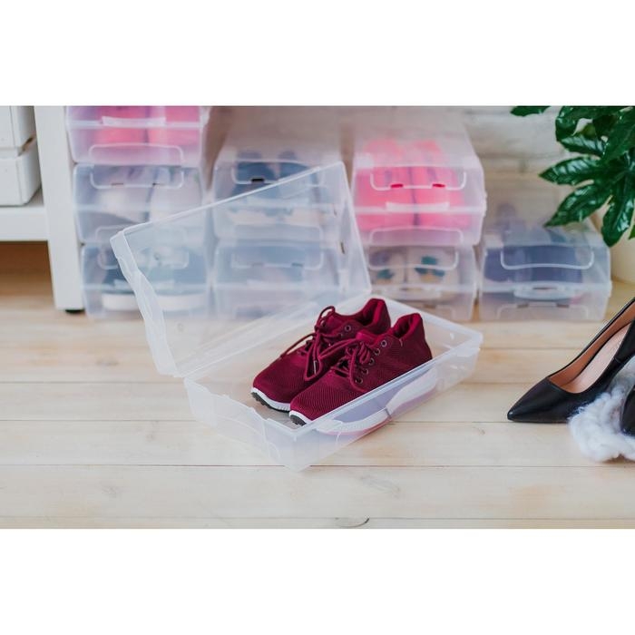 Короб для хранения обуви &laquo;Реноме&raquo;, 38&times;20,5&times;13 см, цвет прозрачный