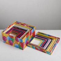 Набор коробок 10 в 1, упаковка подарочная, &laquo;Поздравления&raquo;, 10.2 х 10.2 х 6‒28.2 х 28.2 х 15 см