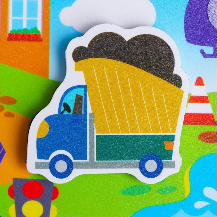 Игра на липучках «Транспорт» с мягкими деталями Игра на липучках «Транспорт» с мягкими деталями