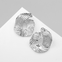 Серьги металл &laquo;Абстракция&raquo; завиток, цвет серебро
