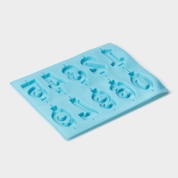 Форма для шоколада Доляна &laquo;Цифры&raquo;, силикон, 26&times;21 см, 10 ячеек (7&times;4 см), цвет МИКС