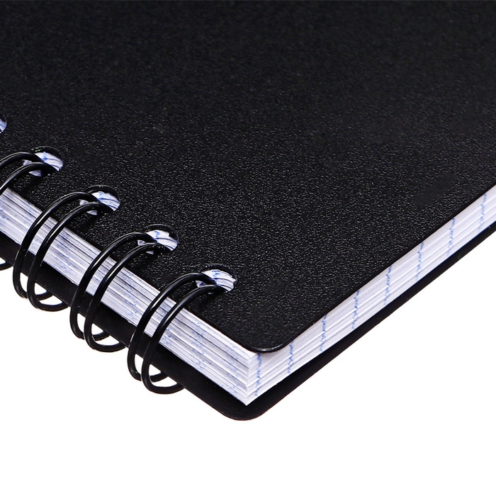 Тетрадь А6 на спирали, 80 листов в клетку, ErichKrause Accent, пластиковая обложка, на резинке, блок офсет 100% белизна, МИКС