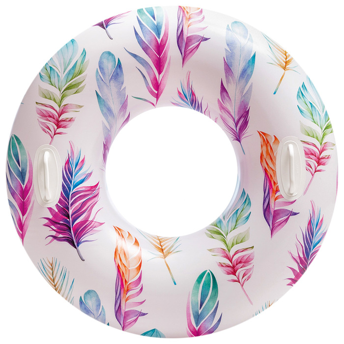 Круг для плавания &laquo;Узоры&raquo;, с ручками, d=97 см, от 9 лет, цвет МИКС, 58263NP INTEX