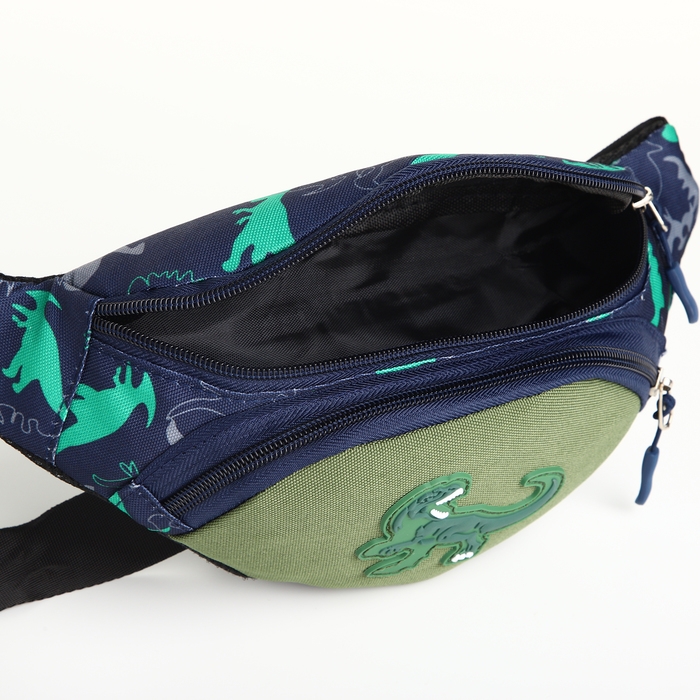 Сумка поясная детская на молнии, цвет синий/зелёный Сумка поясная детская на молнии, цвет синий/зелёный